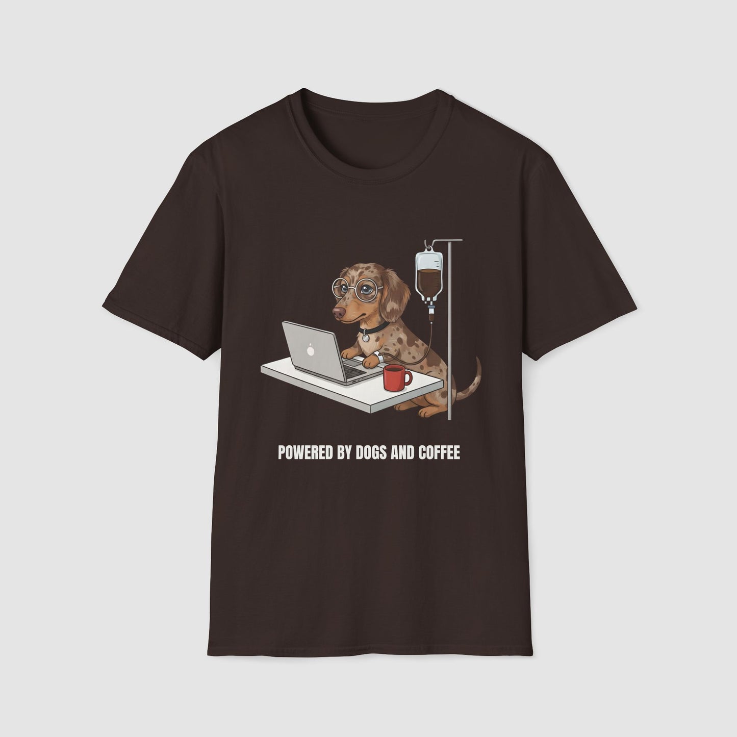 Powered by Dogs and Coffee | Unisex Softstyle T-Shirt
