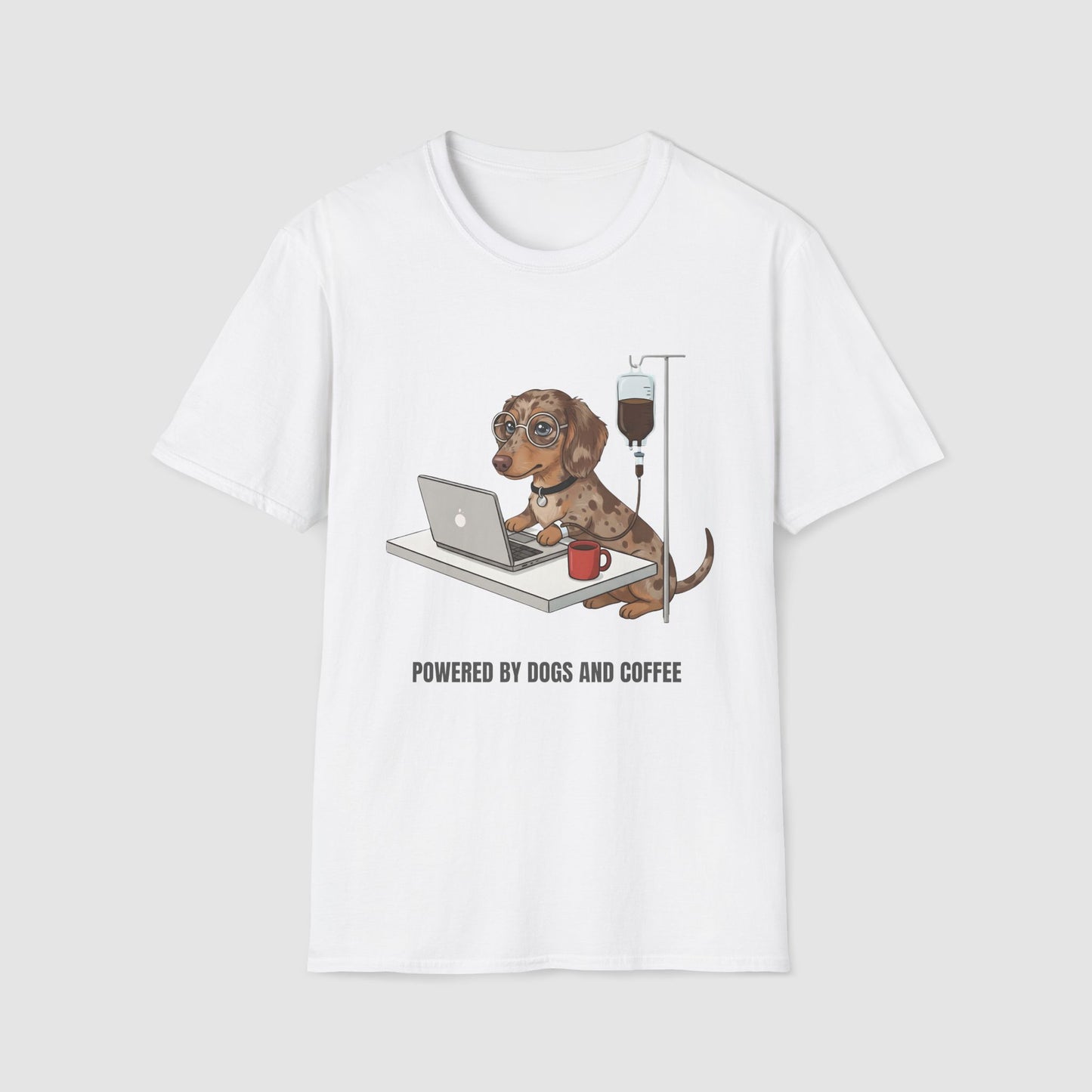 Powered by Dogs and Coffee | Unisex Softstyle T-Shirt