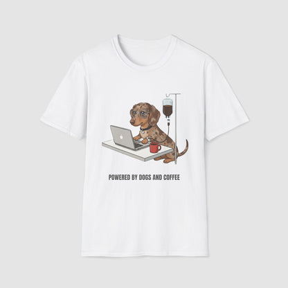 Powered by Dogs and Coffee | Unisex Softstyle T-Shirt