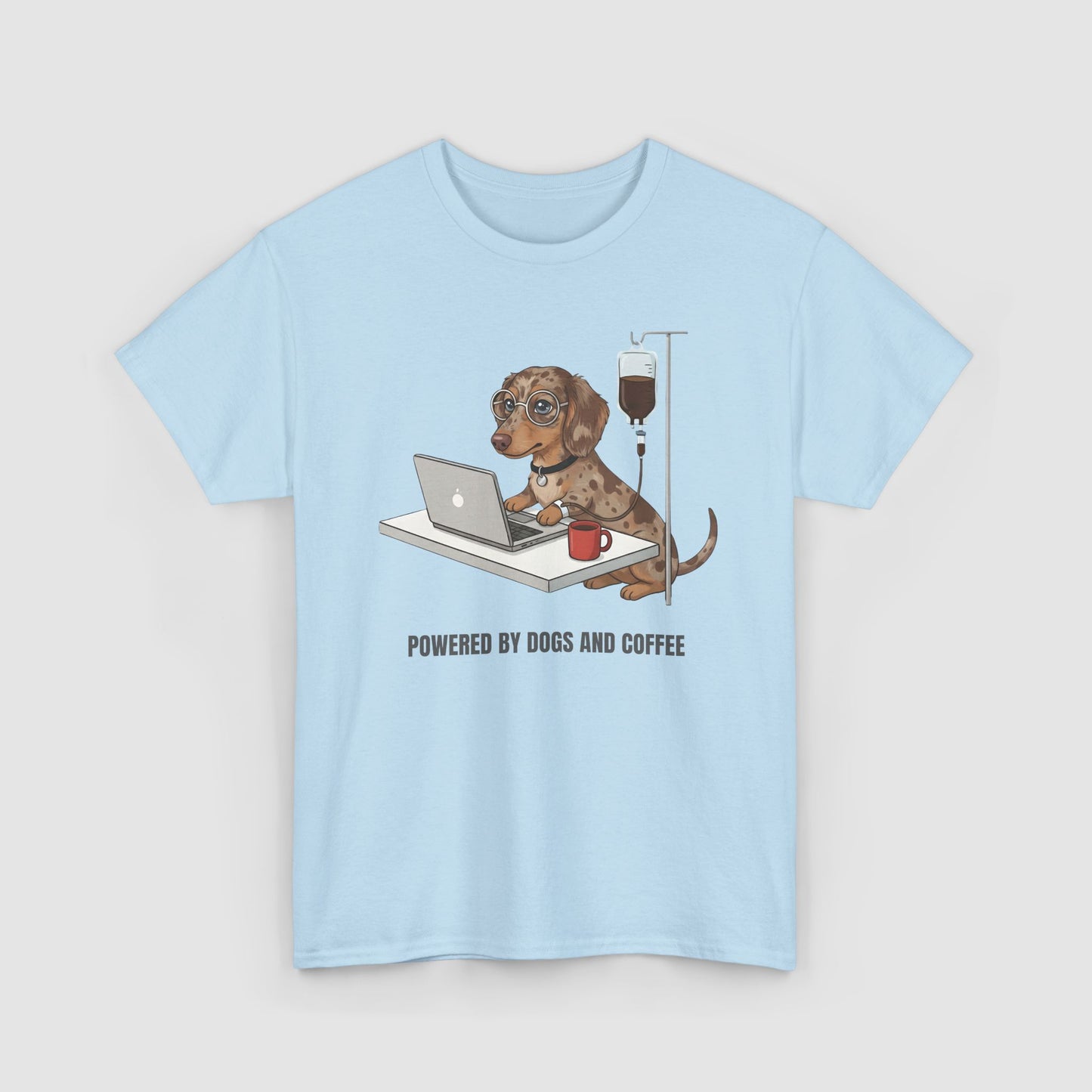 Powered By Dogs & Coffee | Unisex Heavy Cotton T-Shirt