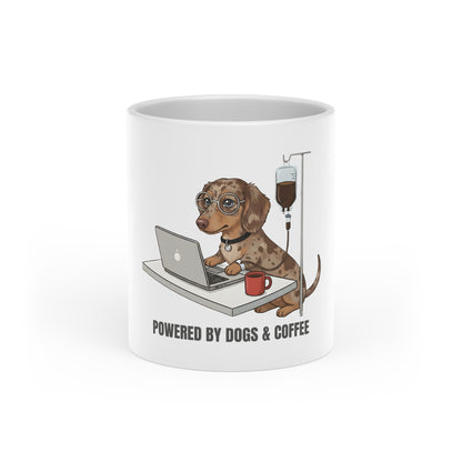 Powered by Dogs and Coffee | Heart-Shaped Mug | 11oz