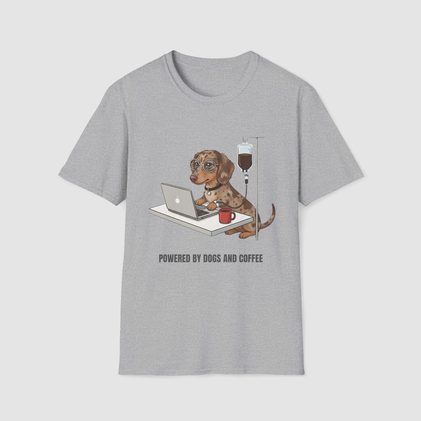 Powered by Dogs and Coffee | Unisex Softstyle T-Shirt