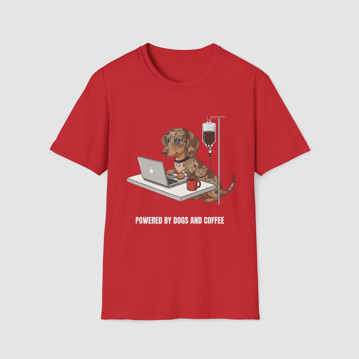 Powered by Dogs and Coffee | Unisex Softstyle T-Shirt