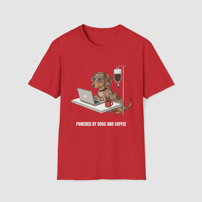 Powered by Dogs and Coffee | Unisex Softstyle T-Shirt