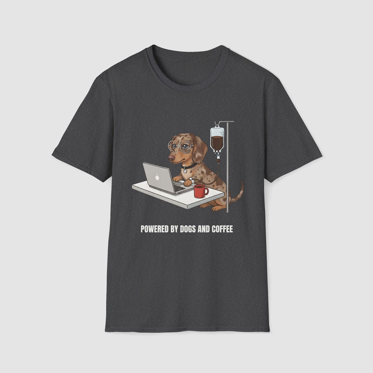 Powered by Dogs and Coffee | Unisex Softstyle T-Shirt