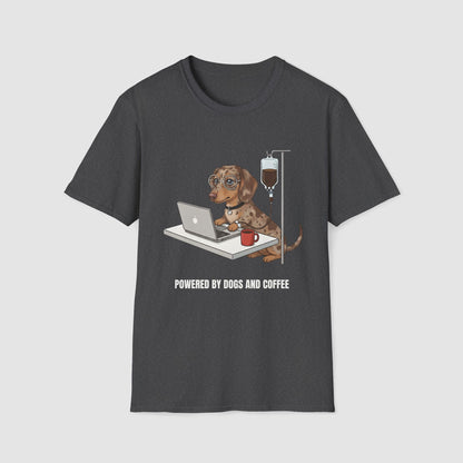 Powered by Dogs and Coffee | Unisex Softstyle T-Shirt