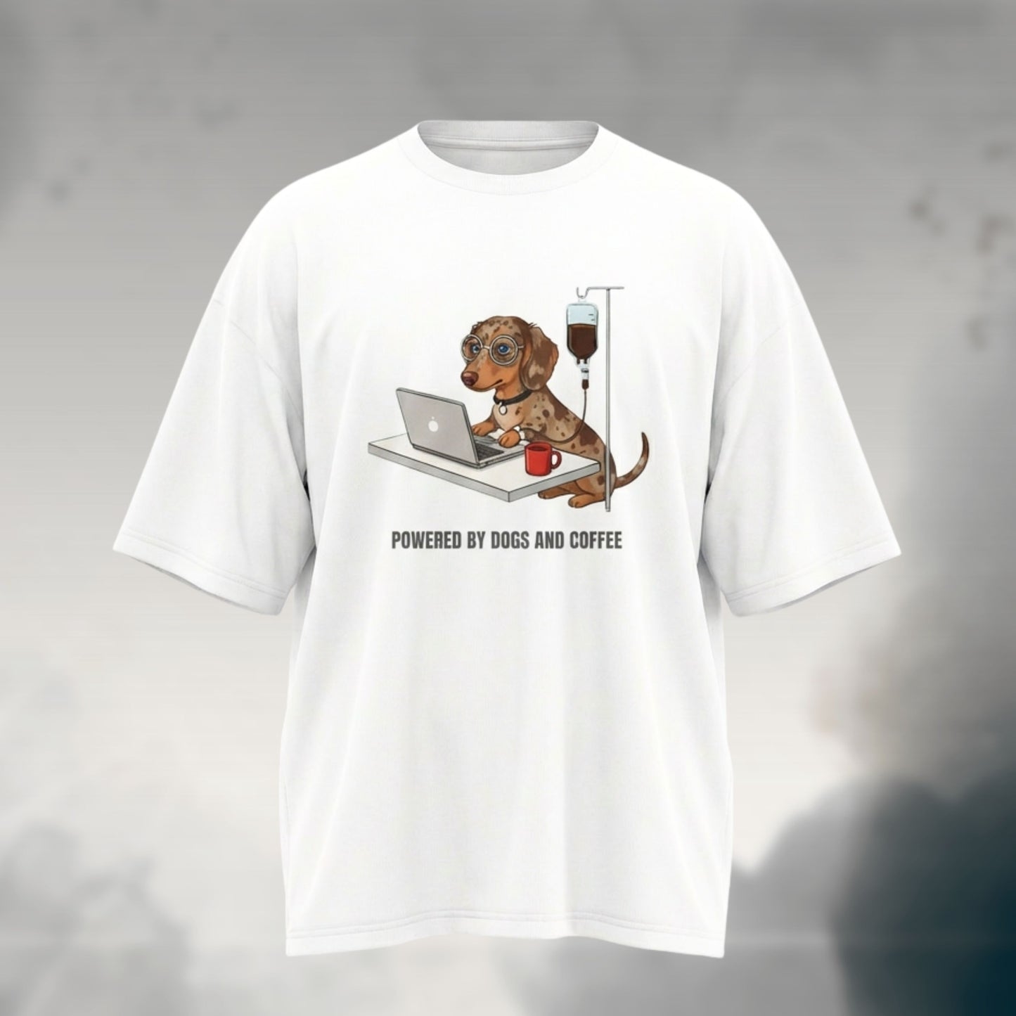 Powered By Dogs & Coffee | Unisex Heavy Cotton T-Shirt