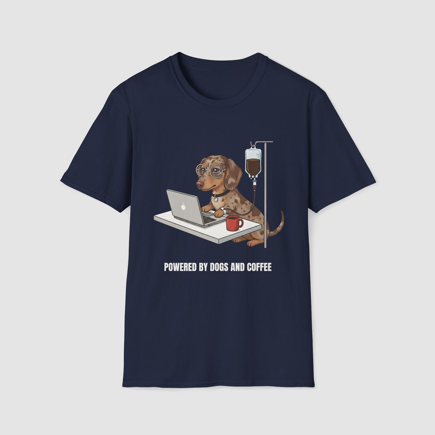 Powered by Dogs and Coffee | Unisex Softstyle T-Shirt