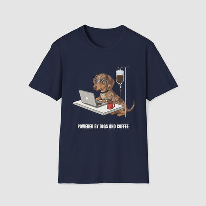 Powered by Dogs and Coffee | Unisex Softstyle T-Shirt