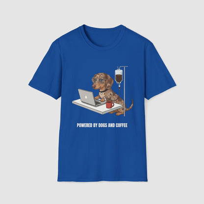 Powered by Dogs and Coffee | Unisex Softstyle T-Shirt
