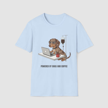 Powered by Dogs and Coffee | Unisex Softstyle T-Shirt