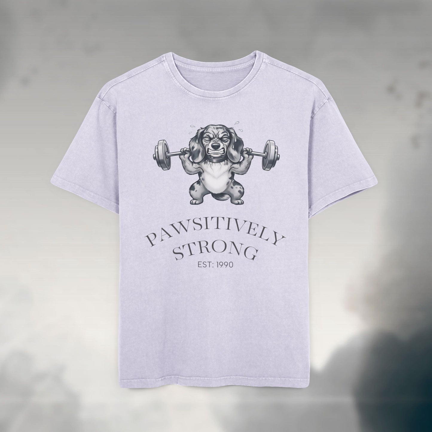 Pawsitively Strong | Monochrome Edition Unisex Acid Wash Oversized Tee