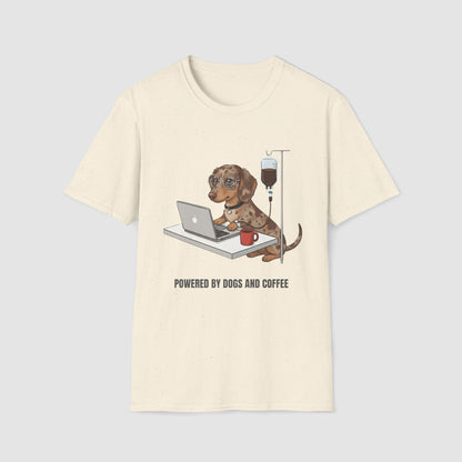 Powered by Dogs and Coffee | Unisex Softstyle T-Shirt