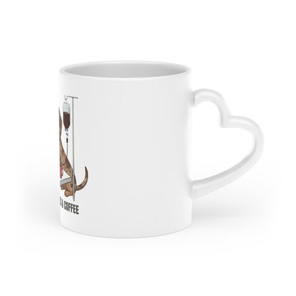 Powered by Dogs and Coffee | Heart-Shaped Mug | 11oz