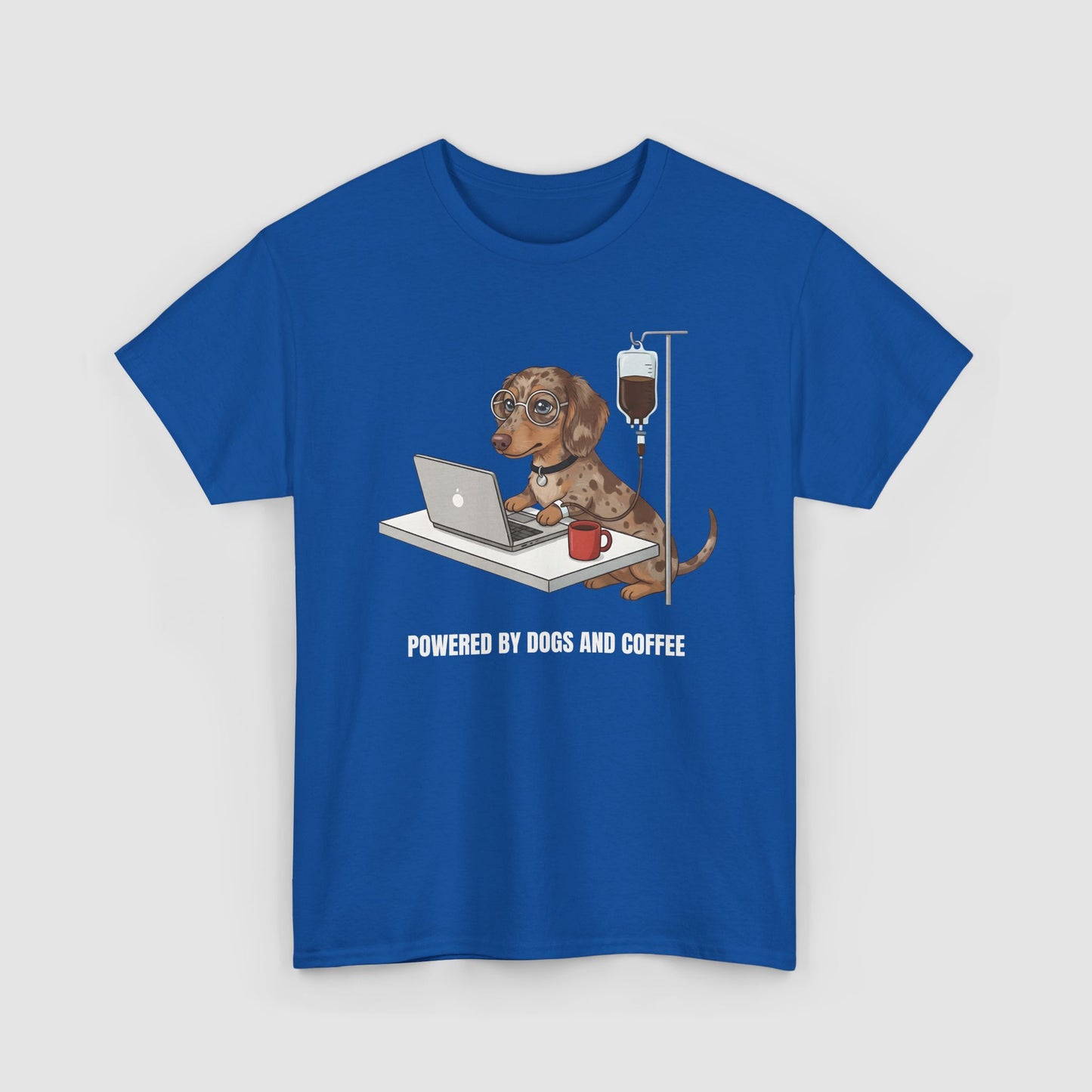 Powered By Dogs & Coffee | Unisex Heavy Cotton T-Shirt