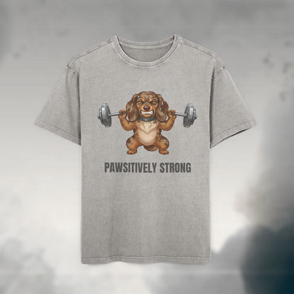 Pawsitively Strong | Oversized Unisex Acid Wash T-Shirt