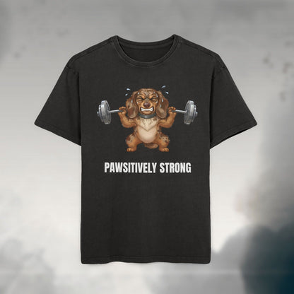 Pawsitively Strong | Oversized Unisex Acid Wash T-Shirt