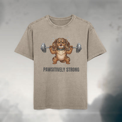Pawsitively Strong | Oversized Unisex Acid Wash T-Shirt