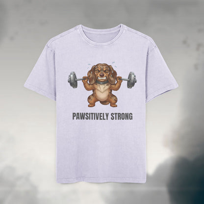 Pawsitively Strong | Oversized Unisex Acid Wash T-Shirt
