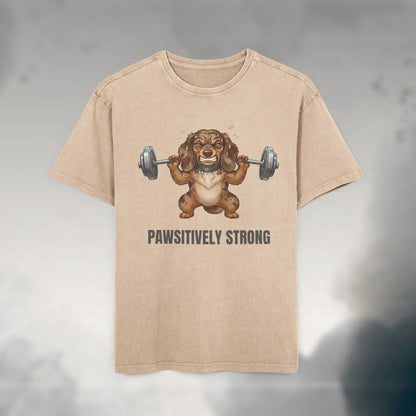 Pawsitively Strong | Oversized Unisex Acid Wash T-Shirt